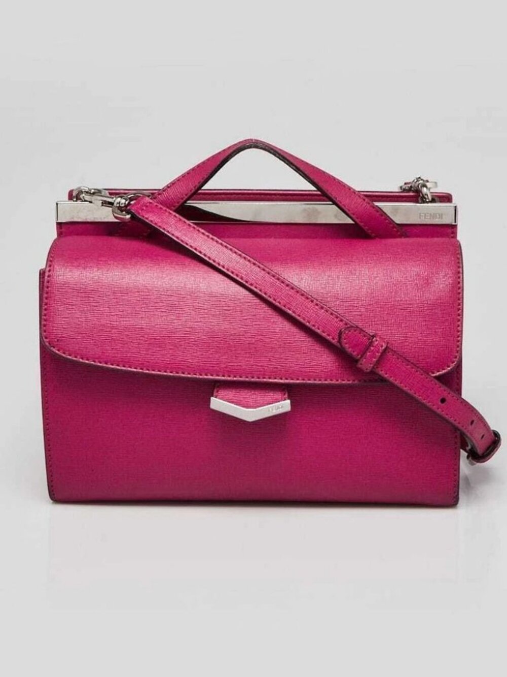 Fendi Purple Saffiano Leather Demi Jour Small Bag 8BT245
